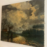 Old painting. Oil on canvas