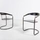 Chaises vintage italiennes en cuir noir « Canasta » d'Arrben, années 1980