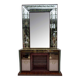 Luigi Brusotti Mid-Century Modern Italian Bar Cabinet with Decorated Mirror