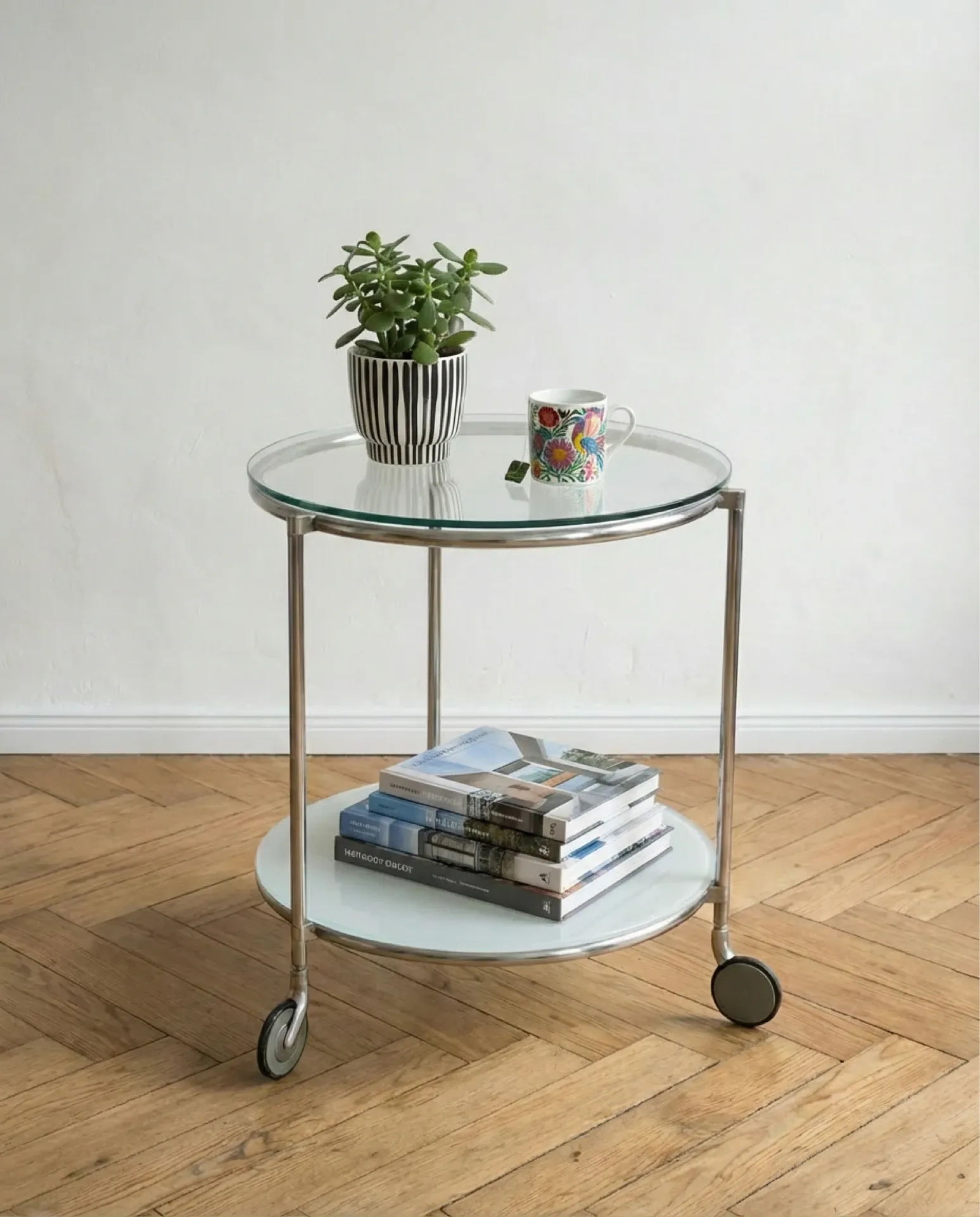 Round dessert table / side table or bedside table — design Ehlen Johansson