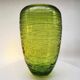 1970s green vase in hand worked Murano glass - made in Italy. 31 cm high.