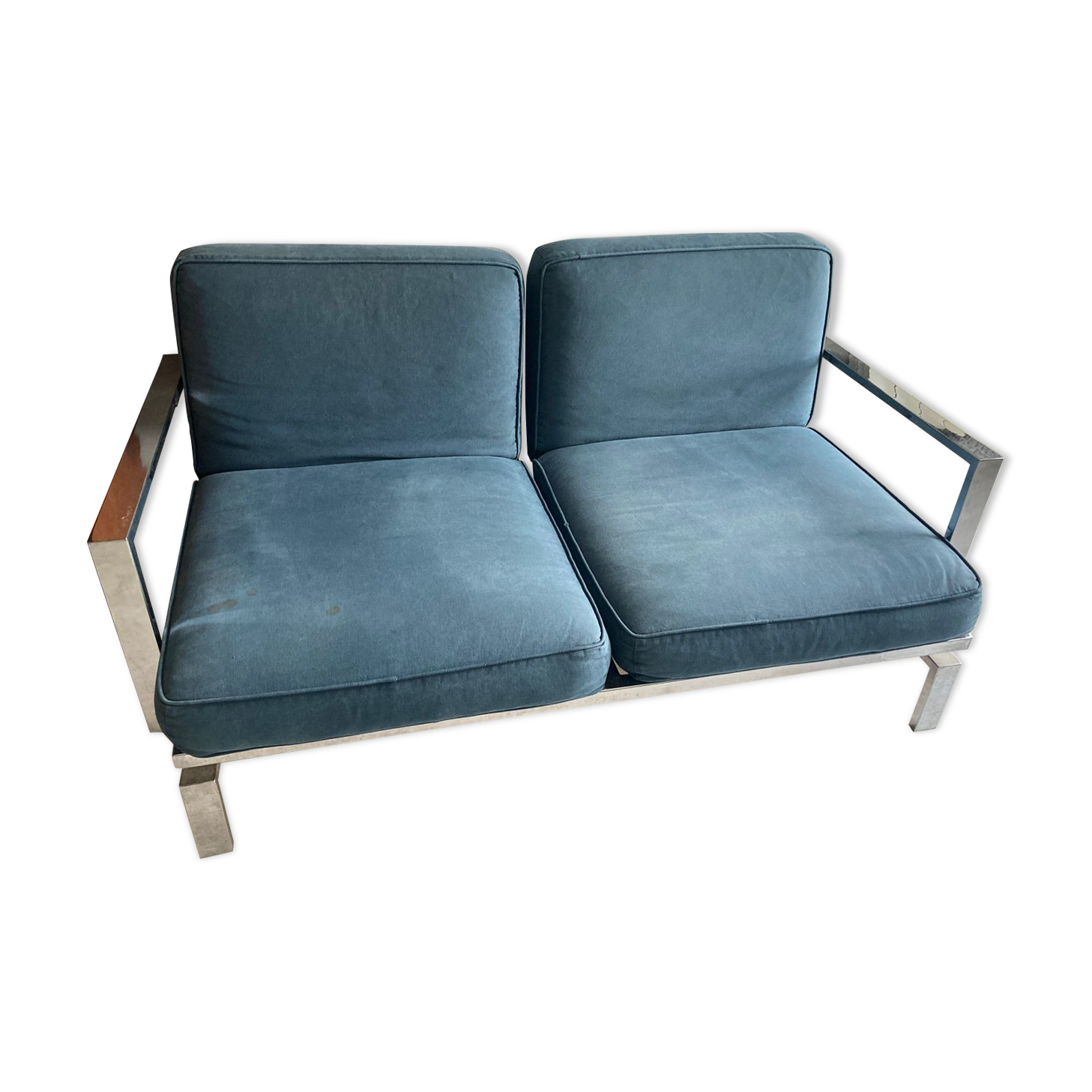 Vintage modernist sofa base chrome