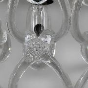Pair of Art Deco Half-Moon Wall Lights/Hot Water Bottles in Glass & Metal Links