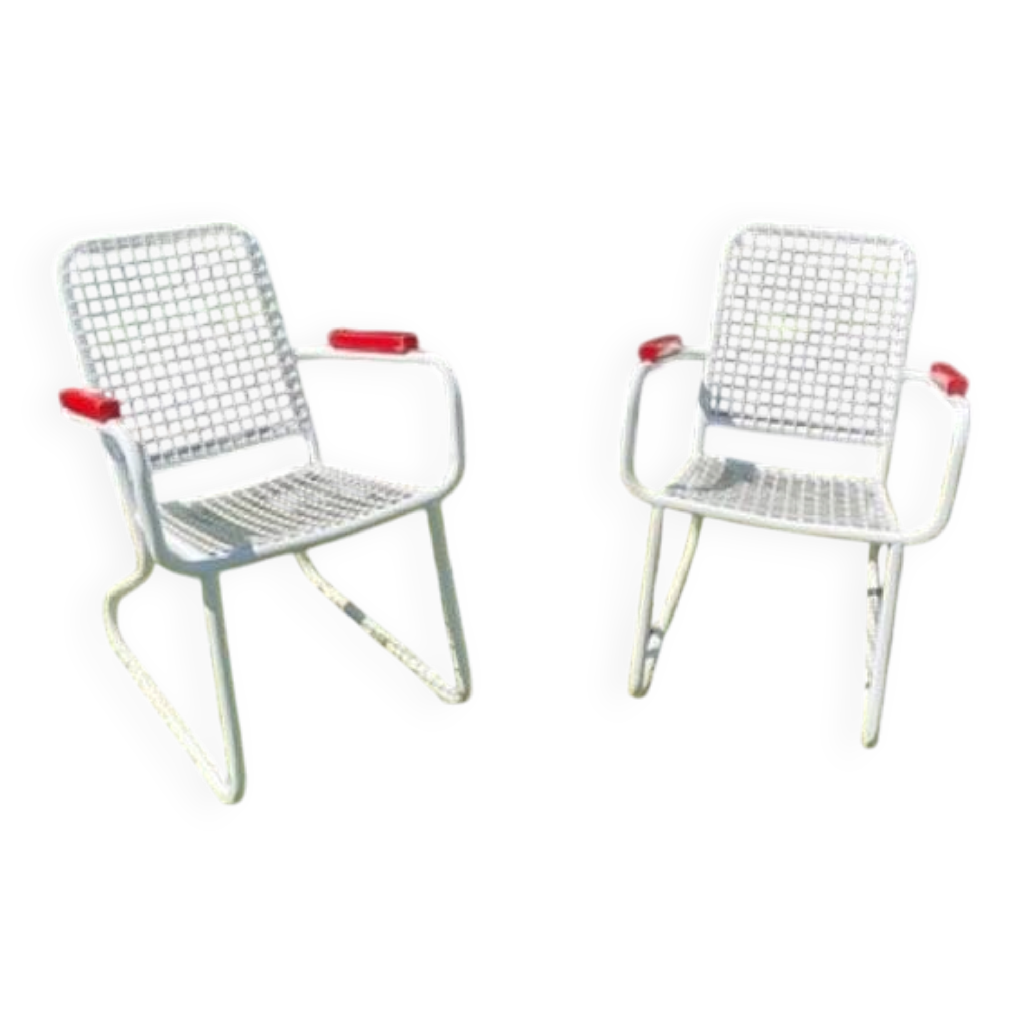 Vintage chair in steel wire on sled base, 1970s