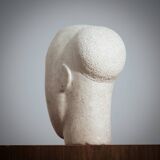 Modernist figurative sculpture bust in sandstone