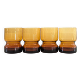 Set of 4 vintage amber glasses