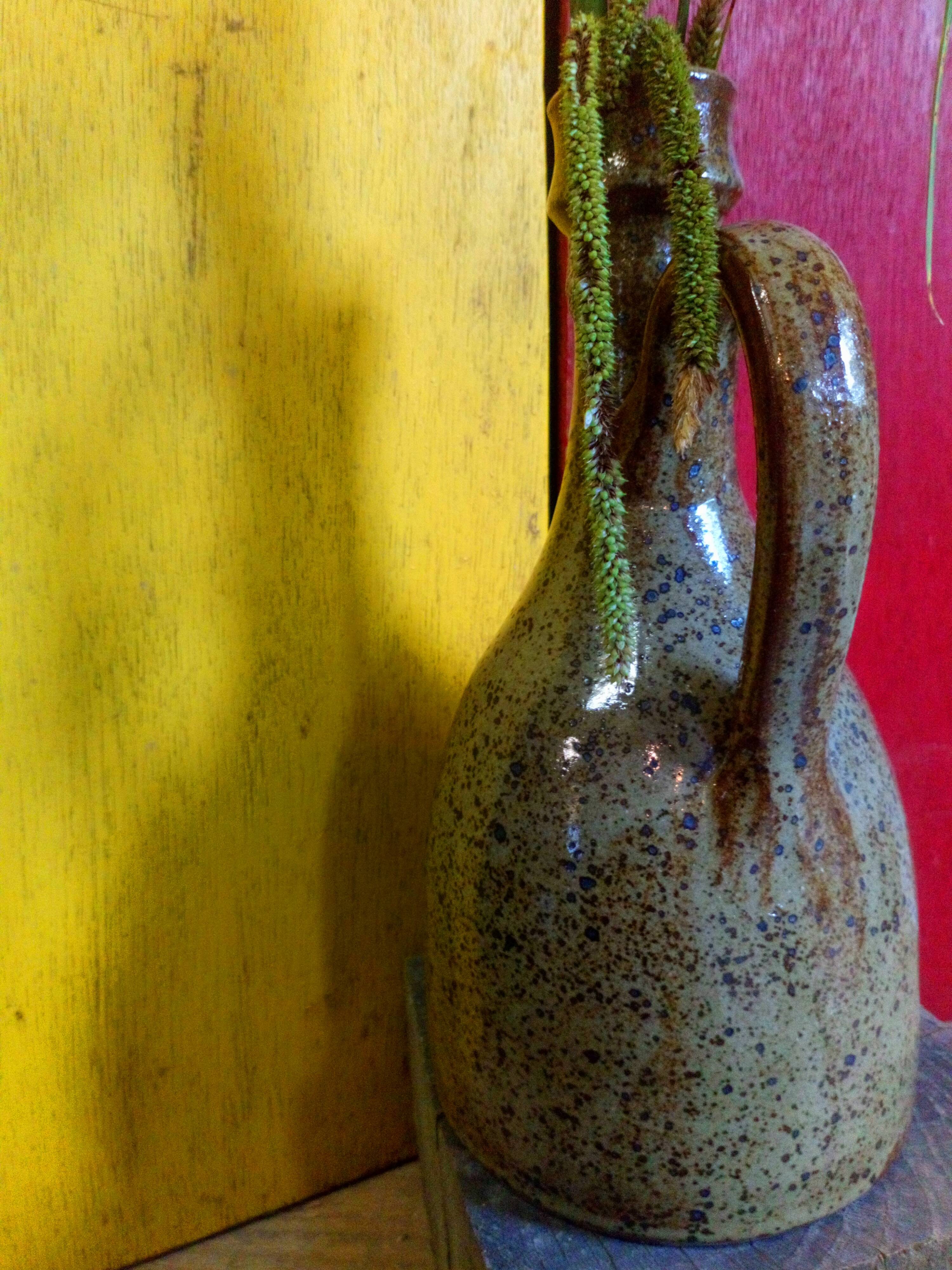 Vintage pottery in sandstone with handles and small beak
