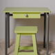 Green child office with his stool