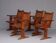 Set of four pine Scandinavian armchairs 1930