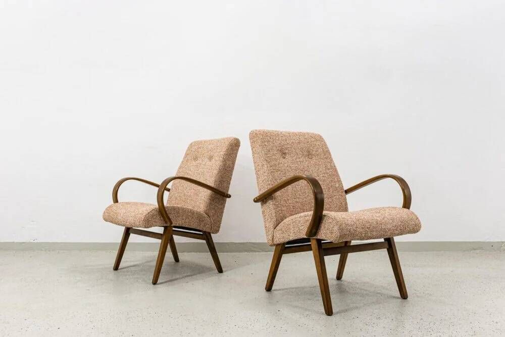 Pair Of Armchairs Type 53 By J. Smidek For Ton, Czechoslovakia, 1960’s