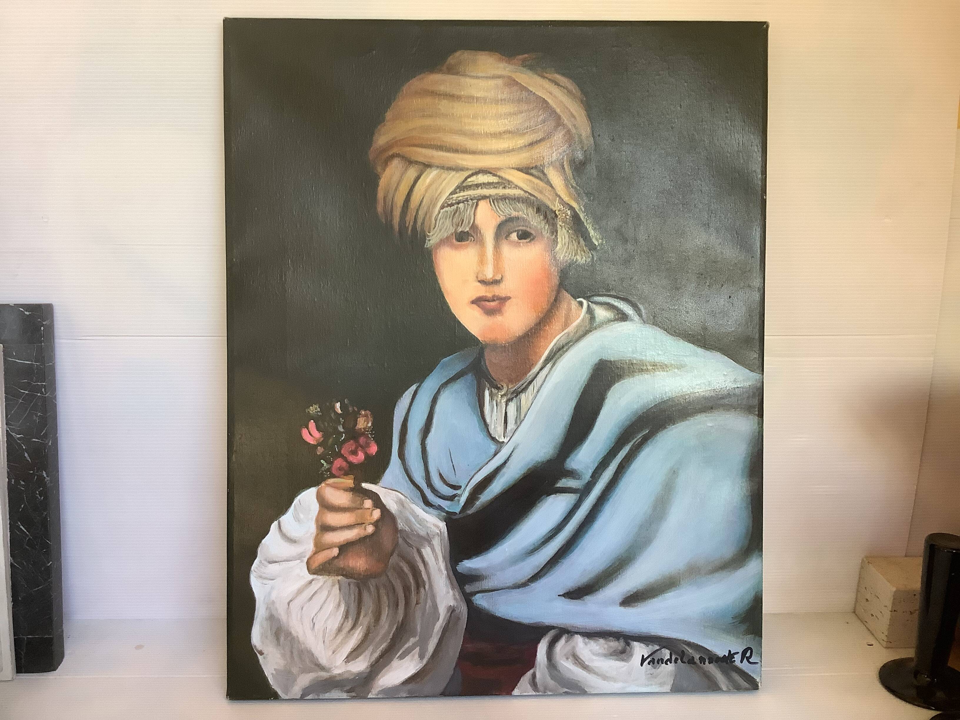 Orientalist portrait painting signed