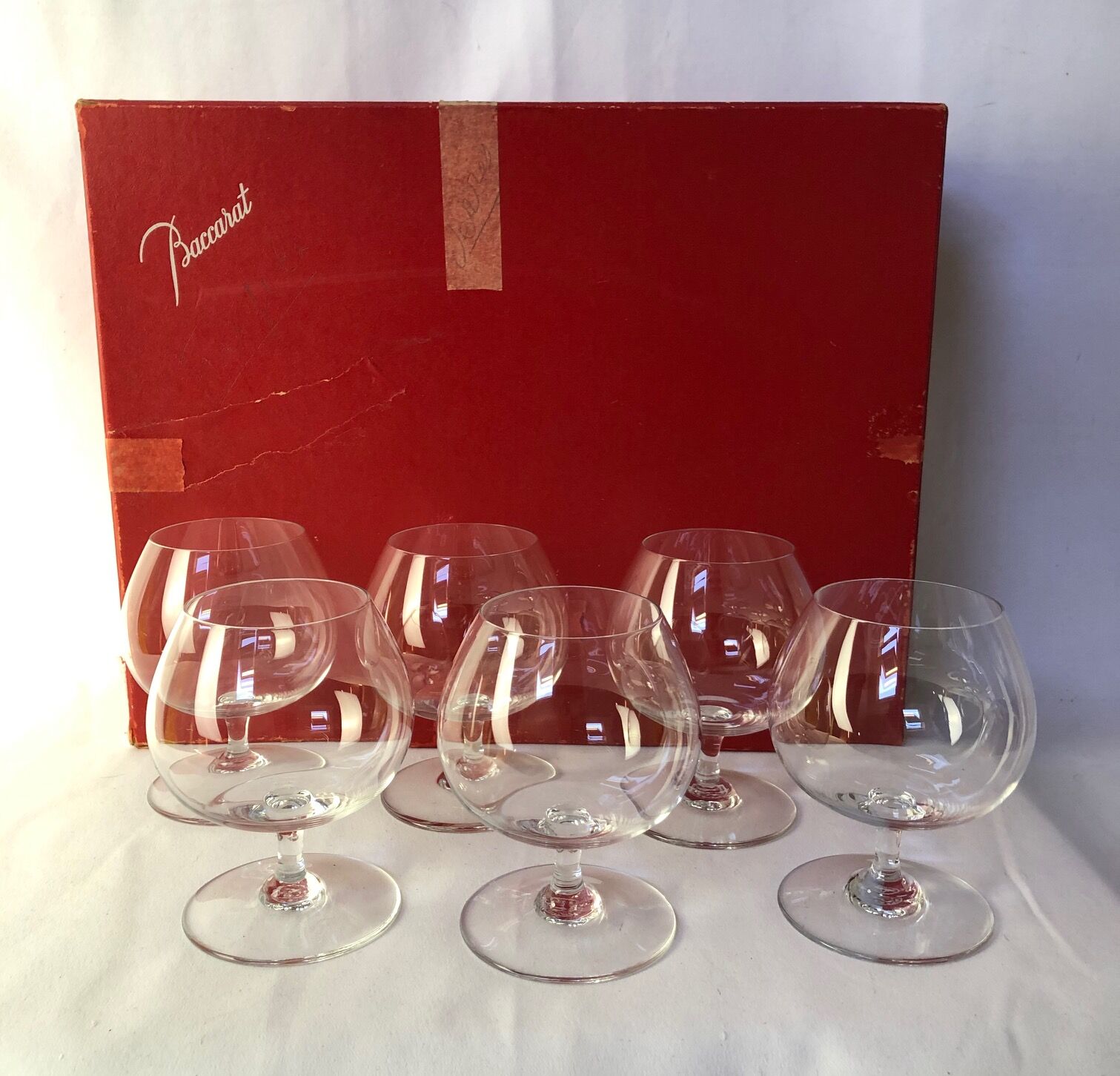 6 vintage Baccarat cognac crystal glasses in, 20th