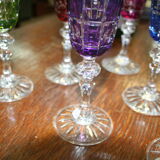 6 colored crystal flutes