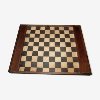 Old checkers and chess board checkerboard wood