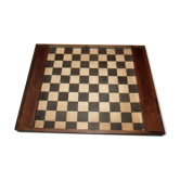 Old checkers and chess board checkerboard wood