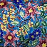 Beggar / servant in Longwy earthenware – floral decoration, 1950s