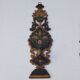 Pair of mountain appliques Savoy vintage painted wood