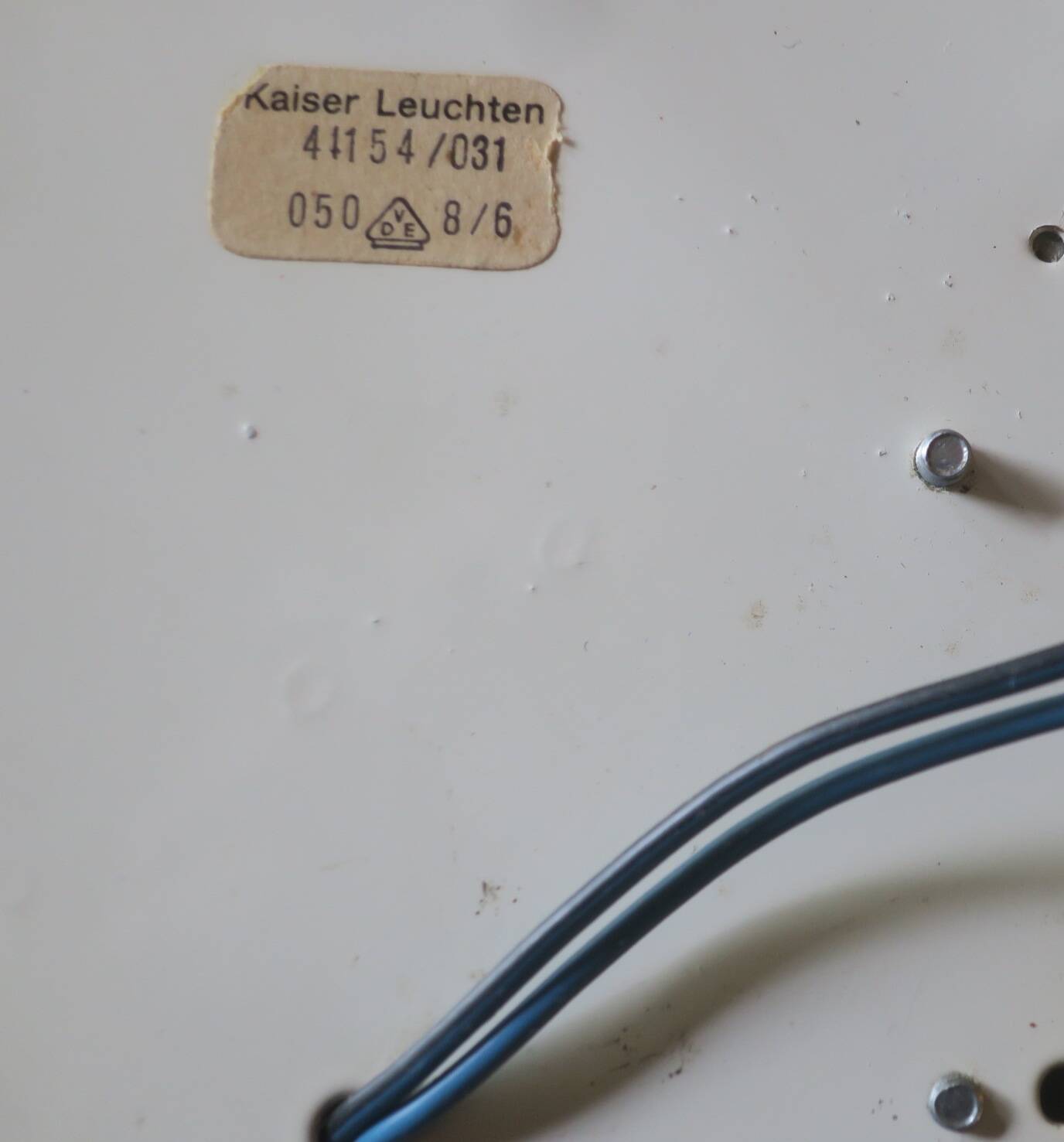 Frosted ice glass plafonnier, Kaiser Leuchten label, 1970s