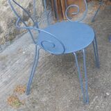 Blue wrought iron garden furniture
