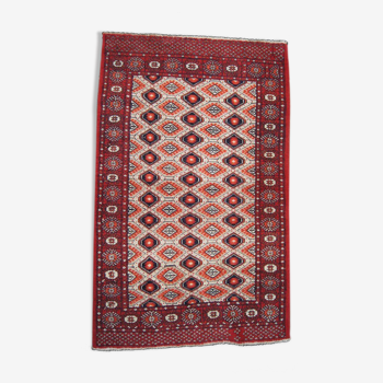 Boukhara-pakistan wool carpet adorned with 5 rows of gel 150 x 92 cm