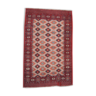 Boukhara-pakistan wool carpet adorned with 5 rows of gel 150 x 92 cm