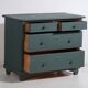 Commode ancienne en pin peint – Commode rustique européenne verte – circa 1900