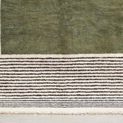 Handmade green and white Beni Ourain rug, size 1.4/2.6 m.