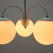 Lustre blanc du milieu du siècle Kamenický Šenov, années 1970.