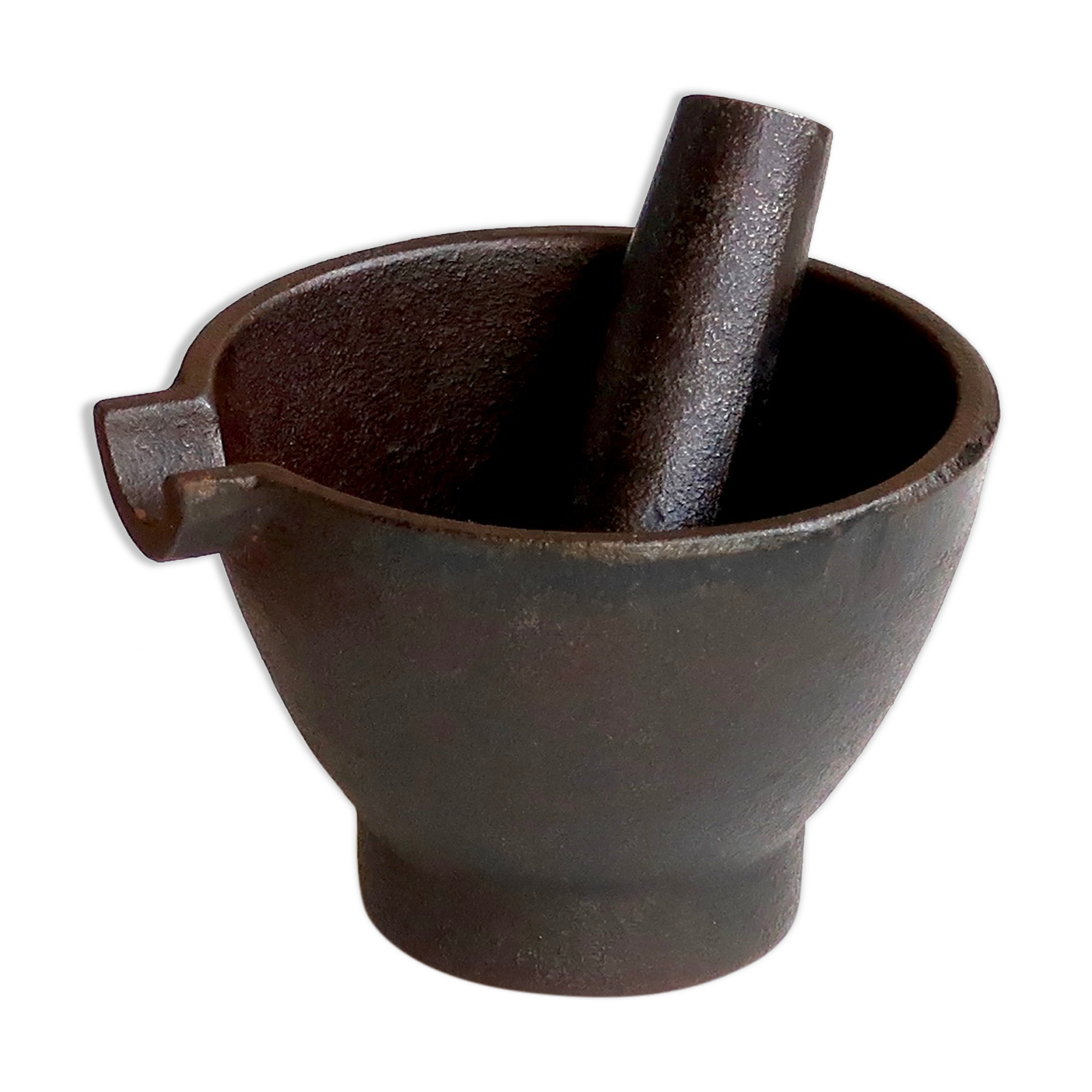 Cast iron mortar and pestle, 50s
