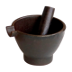Cast iron mortar and pestle, 50s