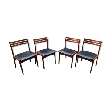 Lot de 4 chaises danoise en teck par Uldum Mobelfabrik