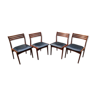 Lot de 4 chaises danoise en teck par Uldum Mobelfabrik