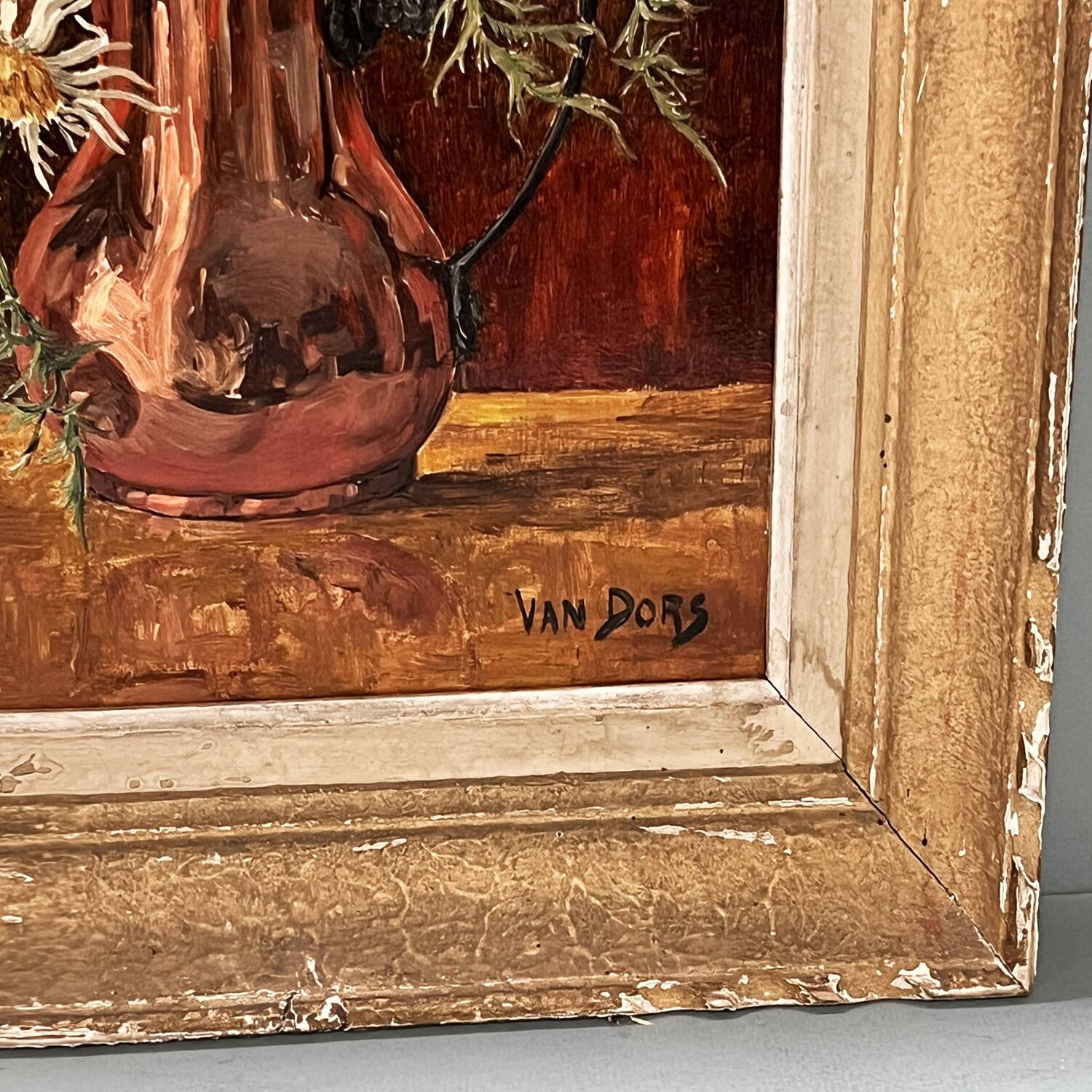 Tableau années 50 "Fleurs d'automne" signé Vandors