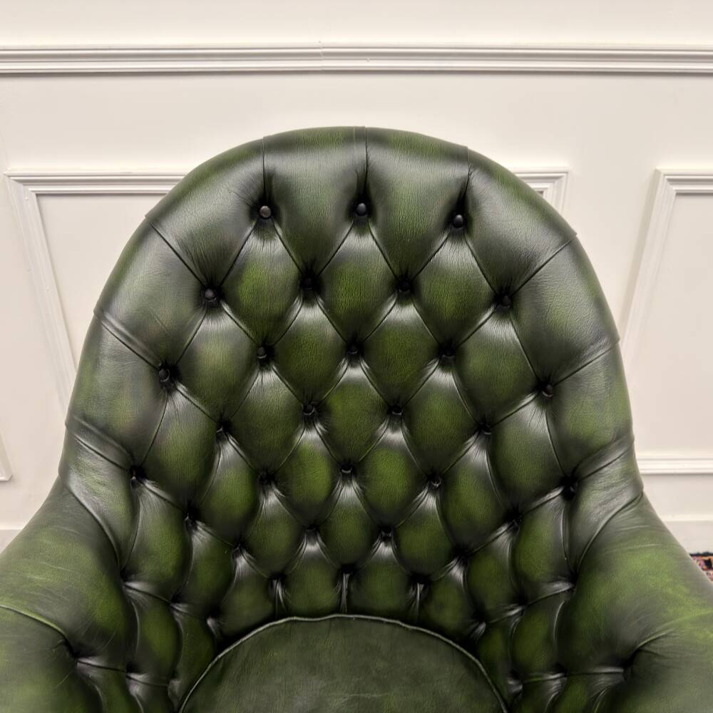 Classic English Chesterfield Director Chair Green