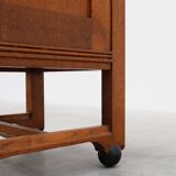 Rare pair of Art Nouveau nightstands with copper plaquette by Geo Verbanck,