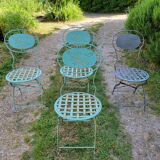 Wrought iron folding garden chairs