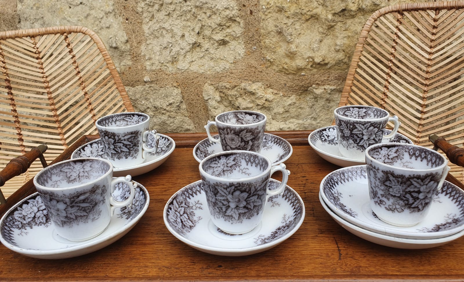 Set of 6 coffee cups Sarreguemines