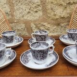 Set of 6 coffee cups Sarreguemines