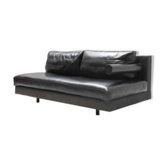 Sity black leather sofa, Antonio Citterio, B&B Italia