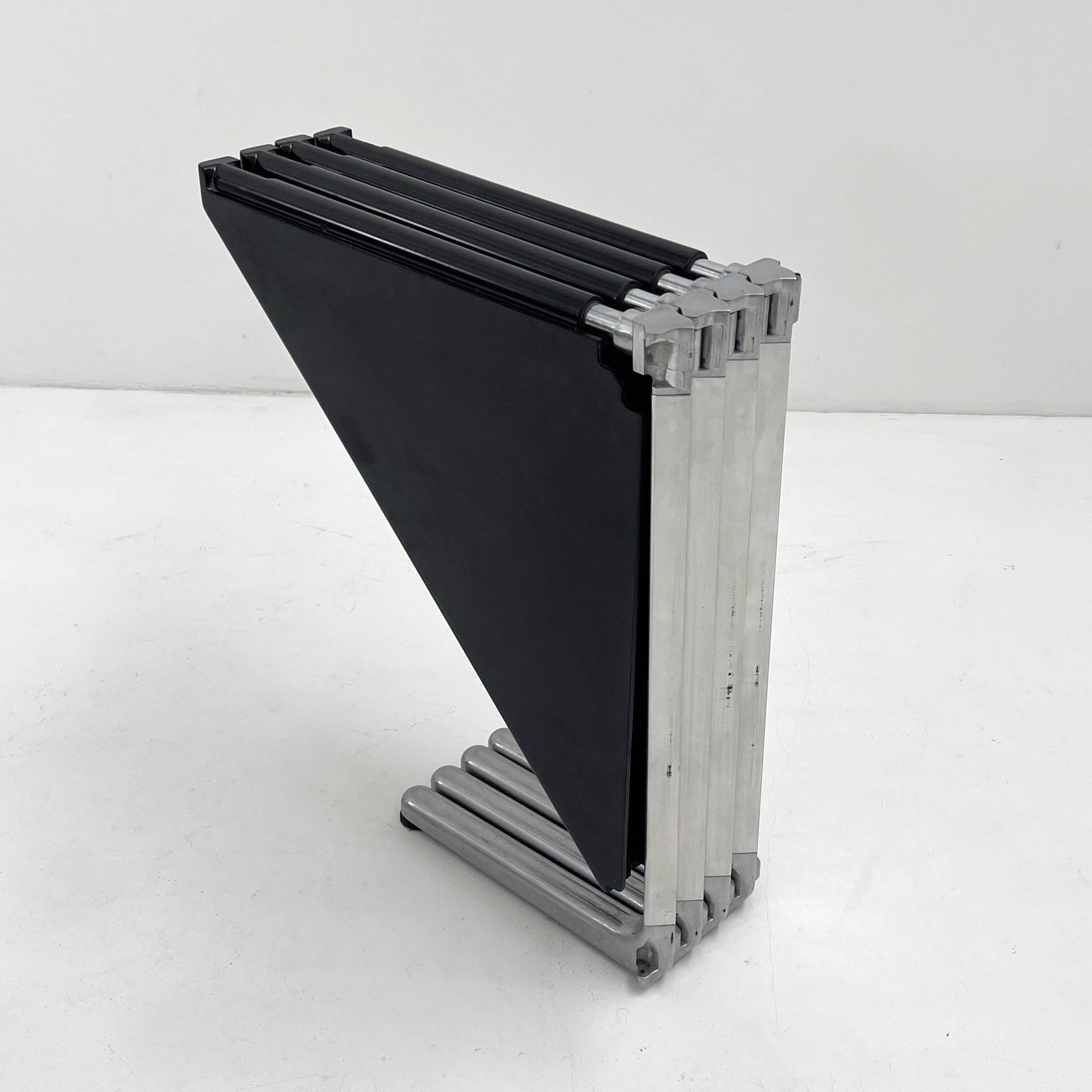 Foldable black table by Giancarlo Piretti for Anonima Castelli, 1970