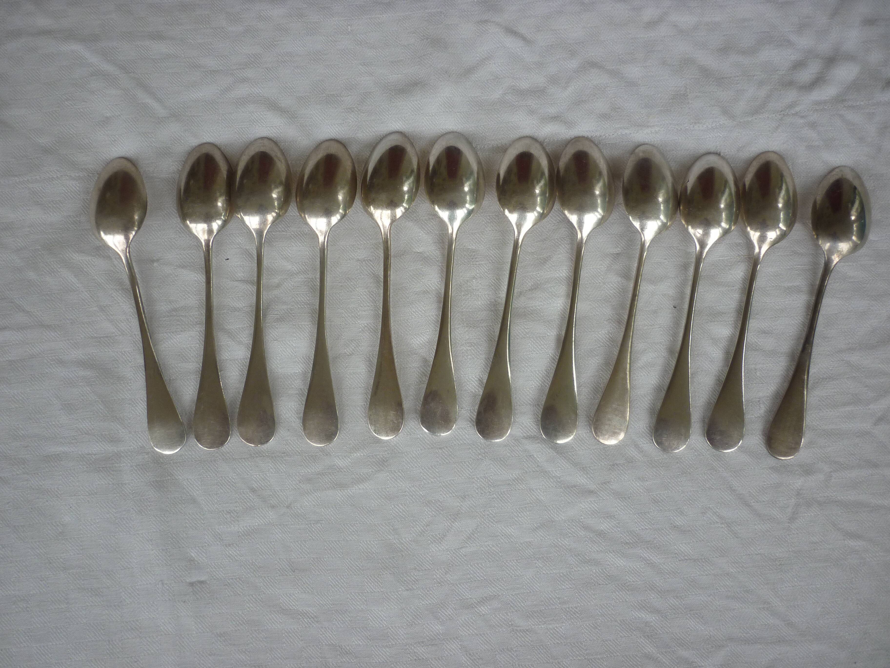 12 spoonfuls of silver metal coffee metal Ercuis
