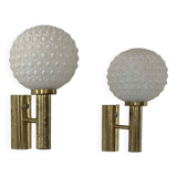 Vintage wall lamp, brass and opaline, Germany 1960