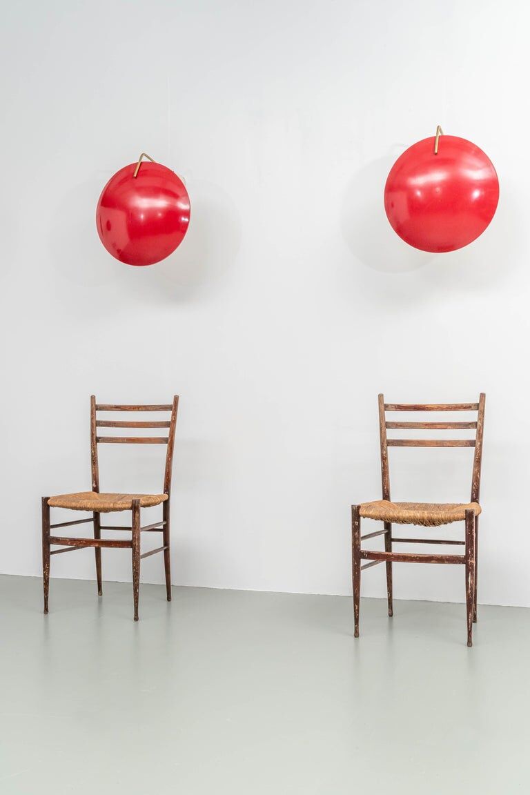 Set of 4 wall lights model 232 design Bruno Gatta, Stilnovo Italy 1960s