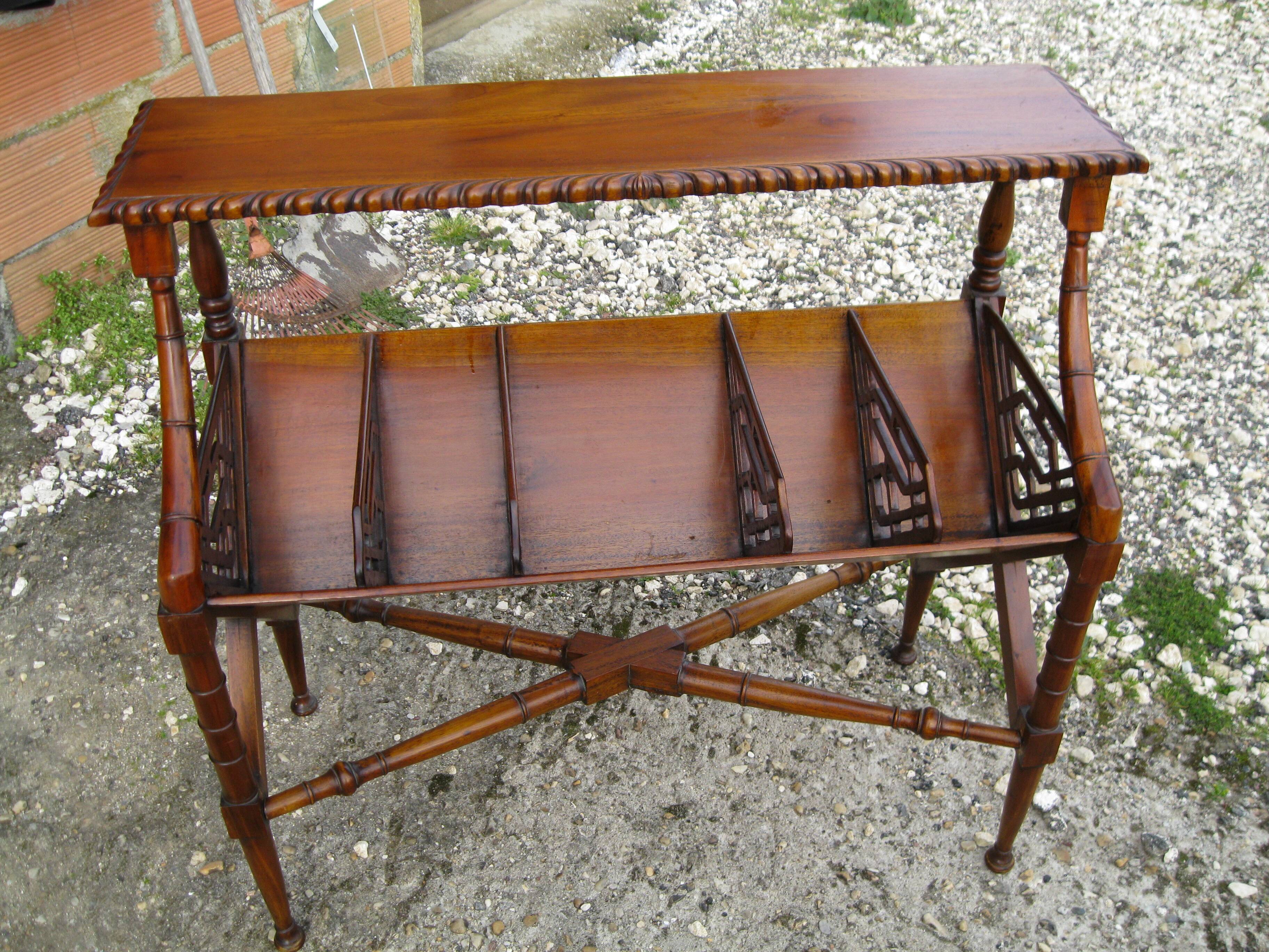 Vintage mahogany magazine/hotel book rack
