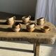 Set of 11 vintage coffee cups, raw matte stoneware H11