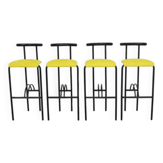 4 x tabourets de bar postmodernes, années 1980