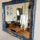 Antique mirror Louis Philippe style blue and gold patinated 58x48cm