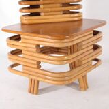 Rattan side table