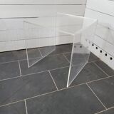 Transparent plexiglass sofa end from the 70s