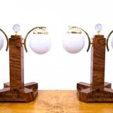 Pair of Art Deco table lamps, Poland, 1950s.
